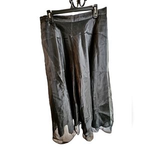 long Black Tulle Sheer Formal Skirt